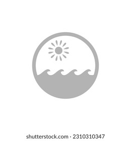 sea waves icon on a white background, vector illustration