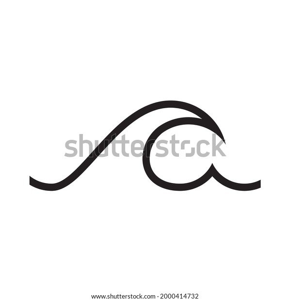 sea waves icon vector\
design template