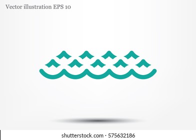 sea waves icon, vector illustration.