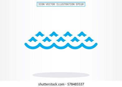 sea waves icon, vector illustration.