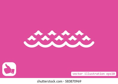 sea waves icon, vector illustration.