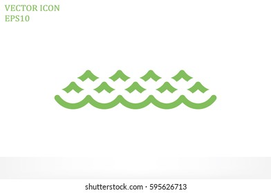 sea waves icon, vector illustration.