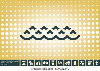 sea waves icon, vector illustration eps10.