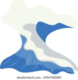 Sea Waves Illustration with Abstract Cartoon Design Style. Vector Graphic.