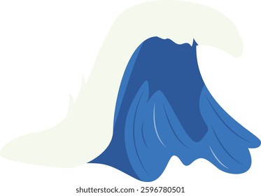Sea Waves Illustration with Abstract Cartoon Design Style. Vector Graphic.