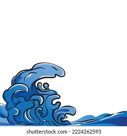 Sea waves illustration design clipart