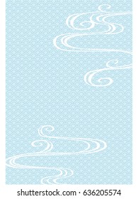 Sea waves japanese style illustration