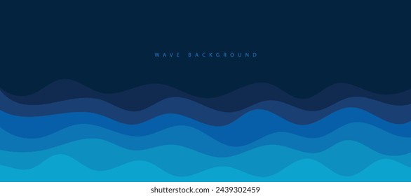 Sea waves layer vector background illustration. Sea beach vector illustration.	
