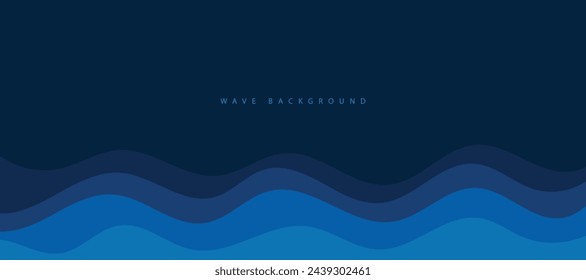 Sea waves layer vector background illustration. Sea beach vector illustration.	
