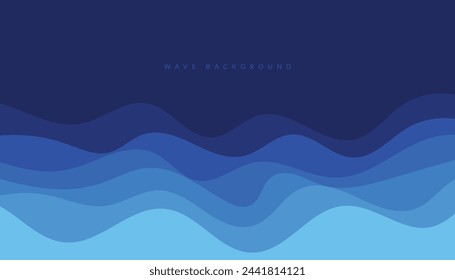 Sea waves layer vector background illustration. Sea beach vector illustration.
