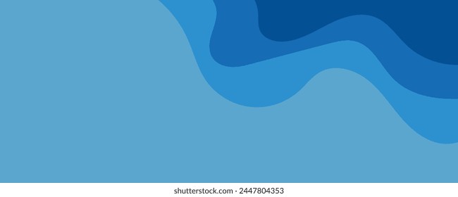 Sea waves layer vector background illustration. Sea beach vector illustration.
