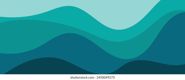 Sea waves layer vector background illustration. Sea beach vector illustration.
