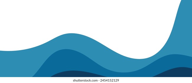 Sea waves layer vector background illustration. Sea beach vector illustration.
