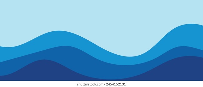 Ilustración de fondo de Vector de la capa de olas marinas. Ilustración vectorial de playa de mar.
