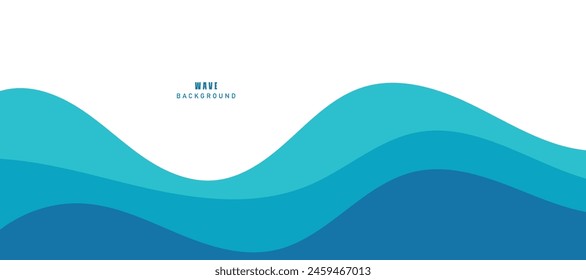 Sea waves layer vector background illustration. Sea beach vector illustration.
