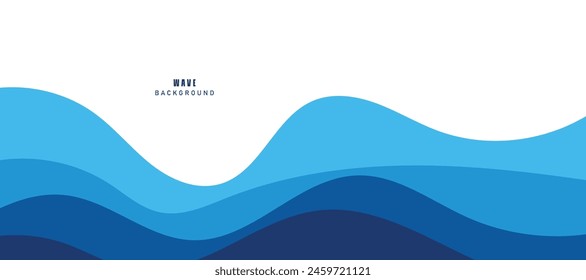 Sea waves layer vector background illustration. Sea beach vector illustration.
