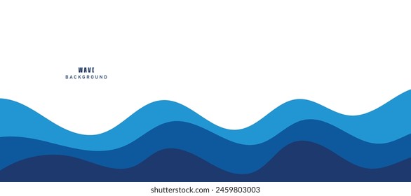 Sea waves layer vector background illustration. Sea beach vector illustration.
