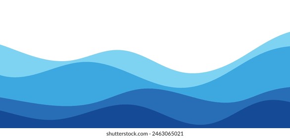 Ilustración de fondo de Vector de la capa de olas marinas. Ilustración vectorial de playa de mar.