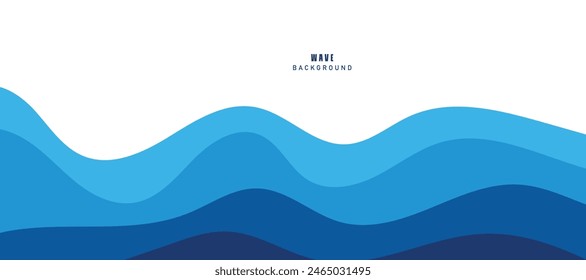 Sea waves layer vector background illustration. Sea beach vector illustration.
