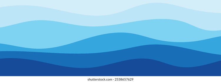 Ilustração de fundo de vetor de camada de ondas do mar. Ilustração do vetor da praia do mar.	