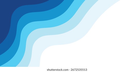 Sea waves layer vector background illustration. Sea beach vector illustration.