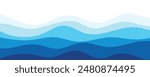 Sea waves layered vector background illustration and sea beach vector illustration.
