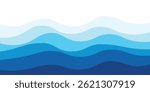 Sea waves layered vector background illustration and sea beach vector illustration.
