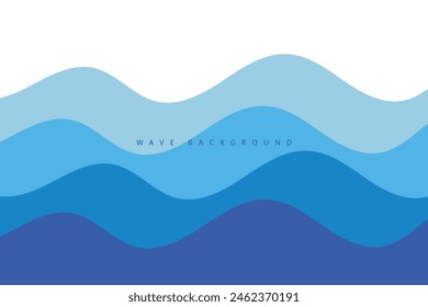 Sea waves layered vector background illustration and sea beach vector illustration.