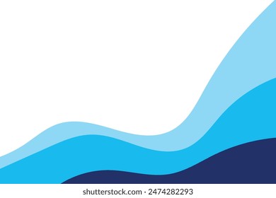 Ilustración de fondo de Vector en capas de olas marinas y Ilustración vectorial de playa marina.
