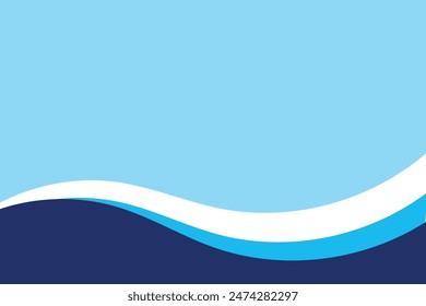 Ilustración de fondo de Vector en capas de olas marinas y Ilustración vectorial de playa marina.
