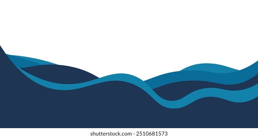 Ondas marítimas ilustração em camadas de vetor de fundo e ilustração de vetor de praia do mar.