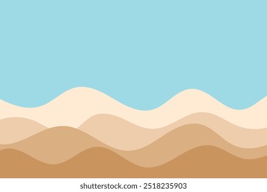 Sea waves layered vector background illustration and sea beach vector illustration.
