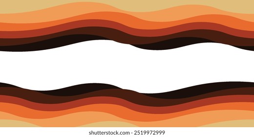 Ondas do mar ilustração de fundo de vetor em camadas e praia do mar