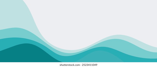 Olas de mar en capas ilustración de fondo de Vector y Ilustración vectorial de playa de mar.
