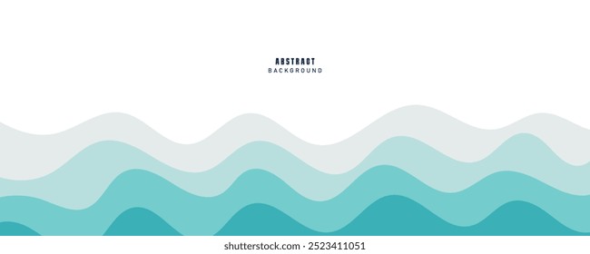 Olas de mar en capas ilustración de fondo de Vector y Ilustración vectorial de playa de mar.
