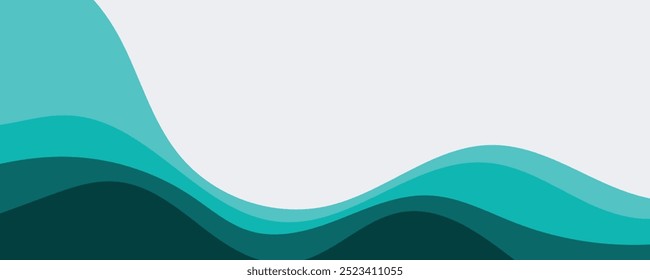 Ondas marítimas ilustração em camadas de vetor de fundo e ilustração de vetor de praia do mar.
