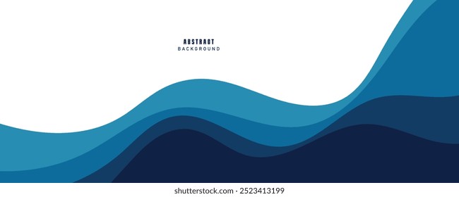 Sea waves layered vector background illustration