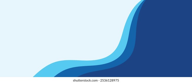 Sea waves layered vector background illustration