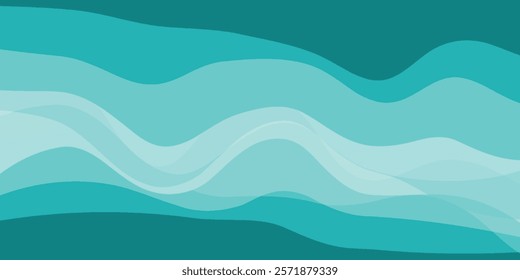 Sea waves layered vector background illustration and sea beach vector illustration, eps10.