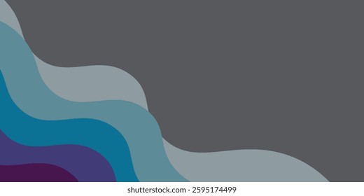 Sea waves layered vector background illustration and sea beach