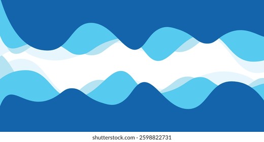 Sea waves layered vector background illustration and sea beach vector illustration.