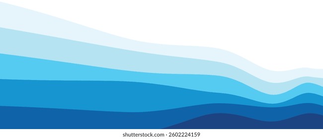 Sea waves layered vector background illustration and sea beach vector illustration.
