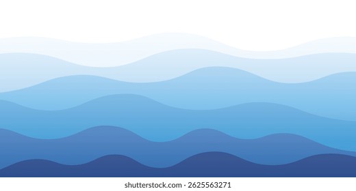 Sea waves layered vector background illustration and sea beach vector illustration.