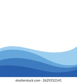 Sea waves layered vector background illustration