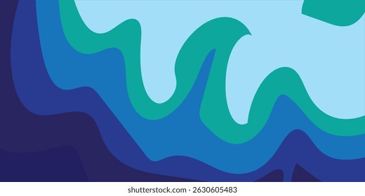 Sea waves layered vector background illustration and sea beach modern	