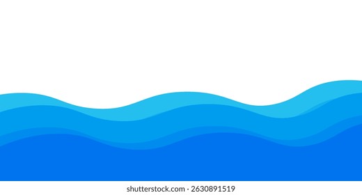 Sea waves layered vector background illustration and sea beach vector illustration. EPS 10
