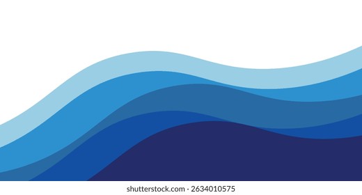 Sea waves layered vector background illustration and sea beach vector illustration. EPS 10