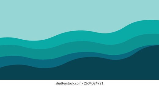 Sea waves layered vector background illustration and sea beach vector. Eps 10