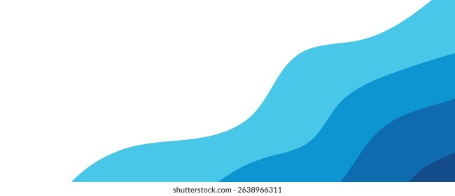 Sea waves layered vector background. Blue beach banner with abstract. Summer seaside illustration perfect for vacation, travel, marine design