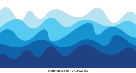 Sea waves layered vector background illustration and sea beach vector illustration.
